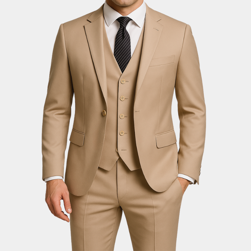 COSTUME TROIS PIÈCES BEIGE IMPÉRIAL